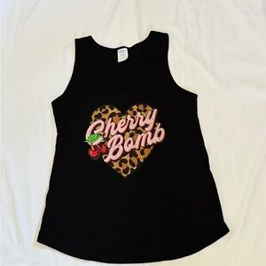 Cherry Bomb Black Tank Top